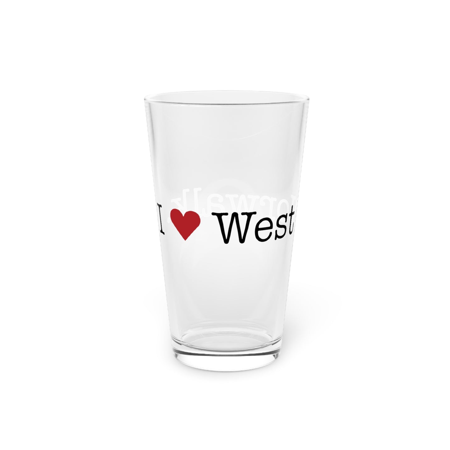 I Heart West Norwalk. Pint Glass, 16oz