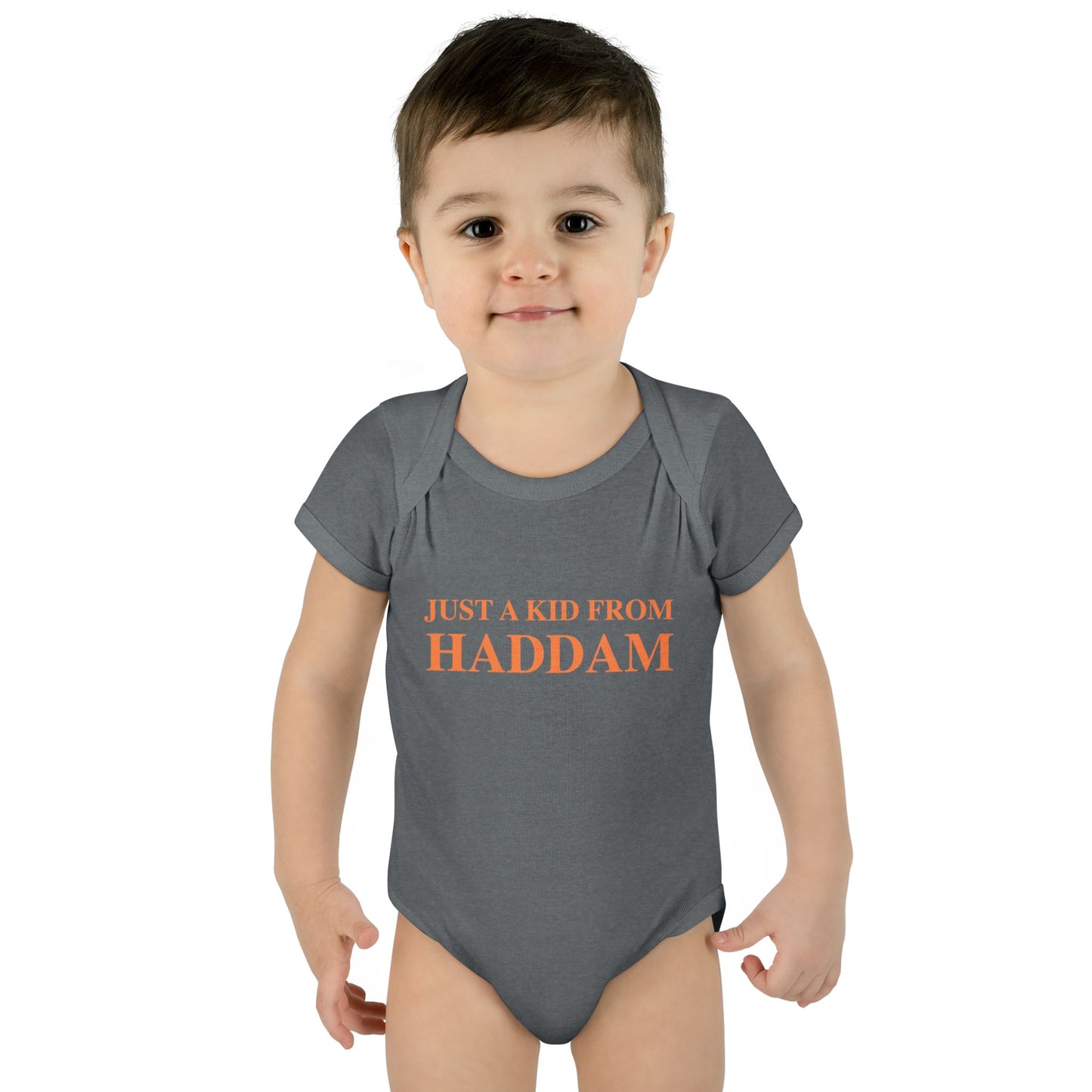 Just a kid from Haddam Infant Baby Rib Bodysuit