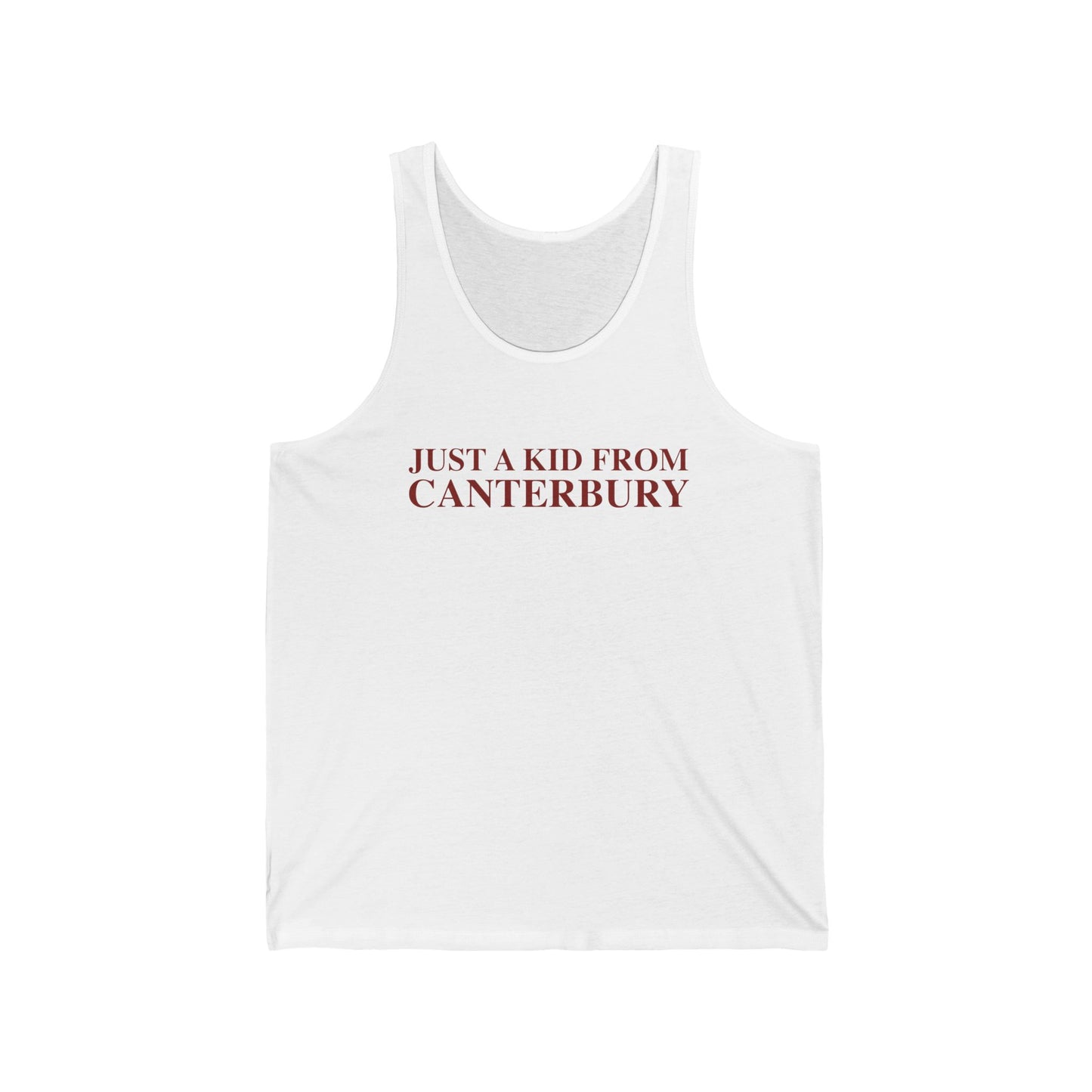 Just a kid from Canterbury Unisex Jersey Tank Top