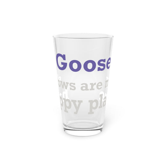 Goose Shows Are My Happy Place - Gray & Purple Pint Glass, 16oz