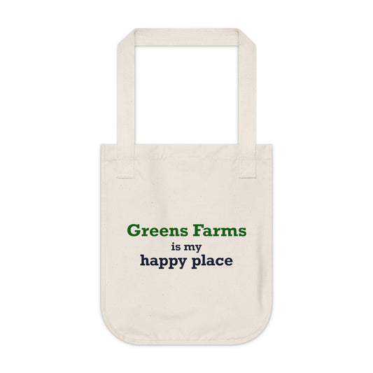 Greens Farms is my Happy Place Organic Canvas Tote Bag