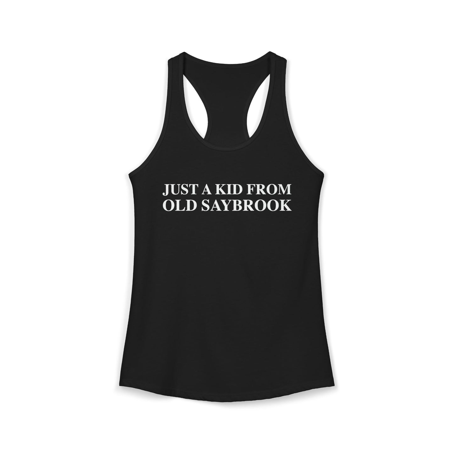 Just a kid from Old Saybrook Women's Ideal Racerback Tank Top