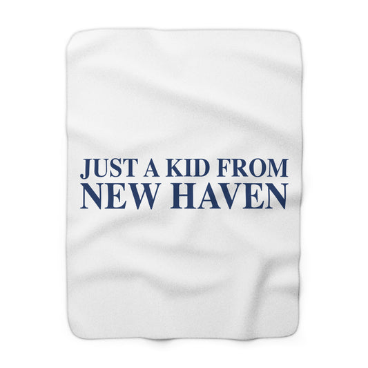 Just a kid from New Haven Sherpa Fleece Blanket