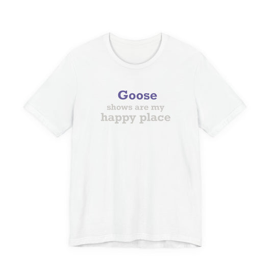 Goose Shows Are My Happy Place - Gray & Purple Unisex Jersey Short Sleeve T-Shirt