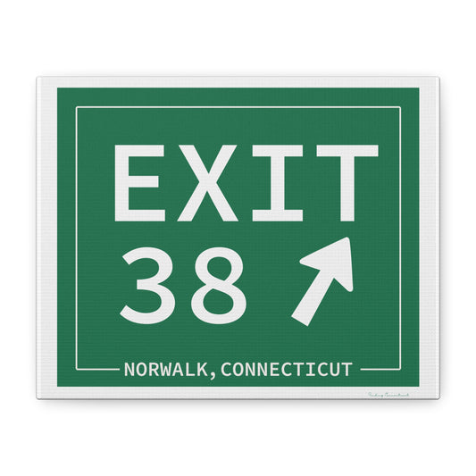 Vintage Exit 38 Merritt Parkway Sign Matte Canvas, Stretched, 1.25"