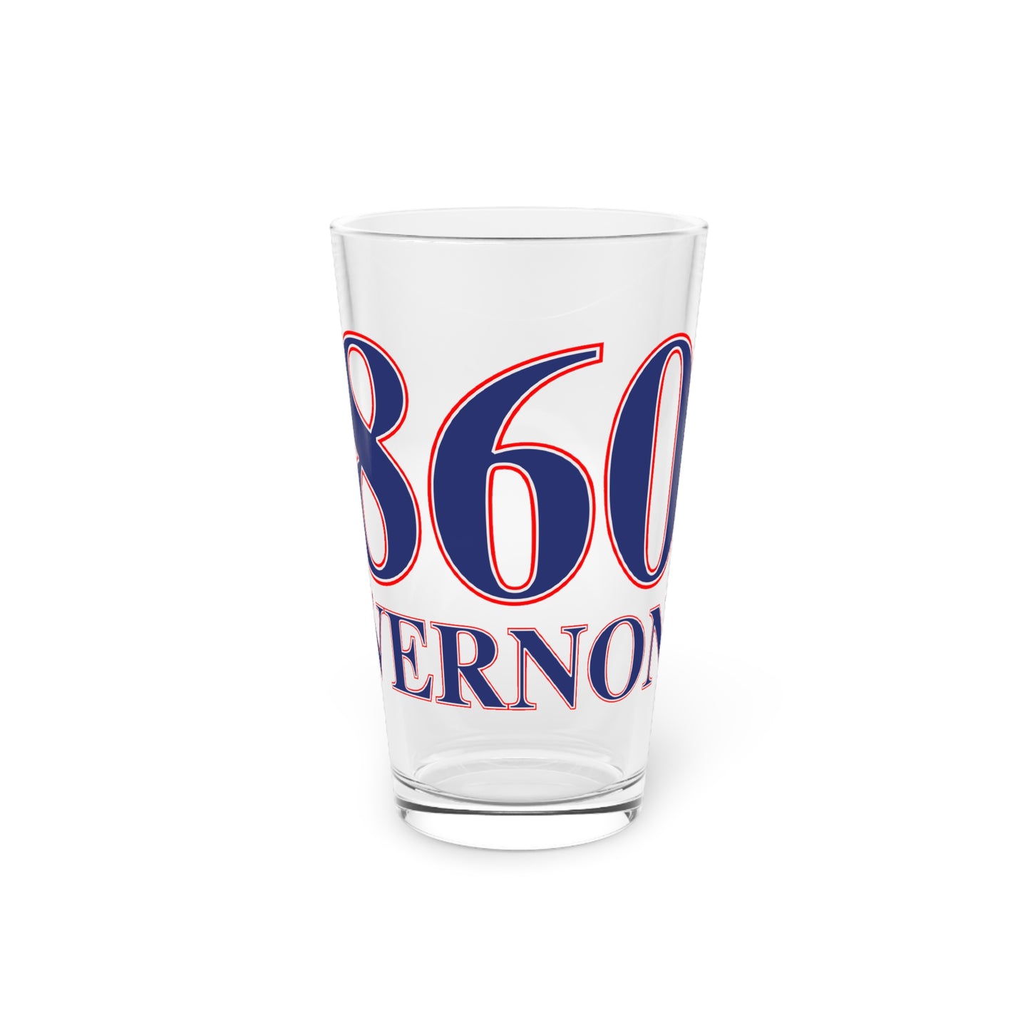 860 Vernon Red, White & Blue Pint Glass, 16oz