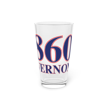860 Vernon Red, White & Blue Pint Glass, 16oz
