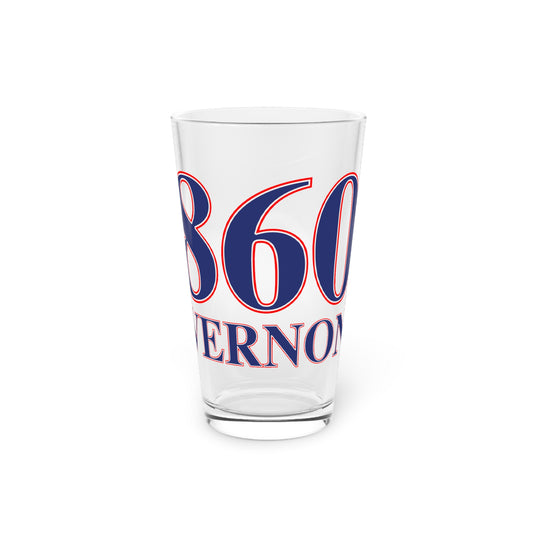 860 Vernon Red, White & Blue Pint Glass, 16oz