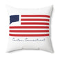Canton Connecticut Flag Spun Polyester Square Pillow