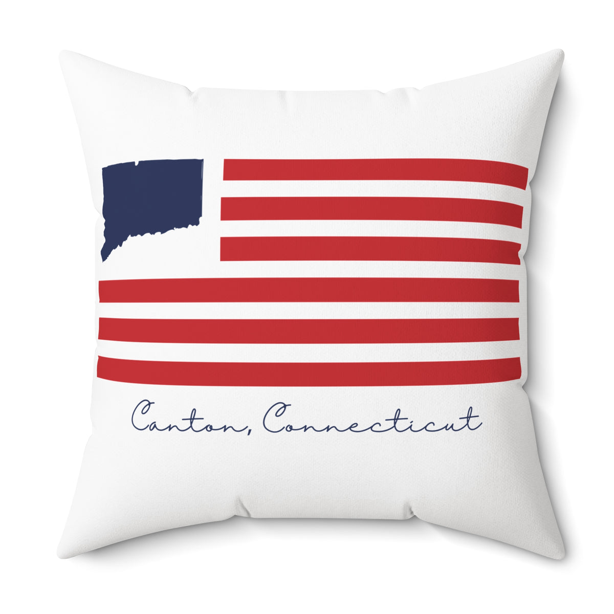Canton Connecticut Flag Spun Polyester Square Pillow