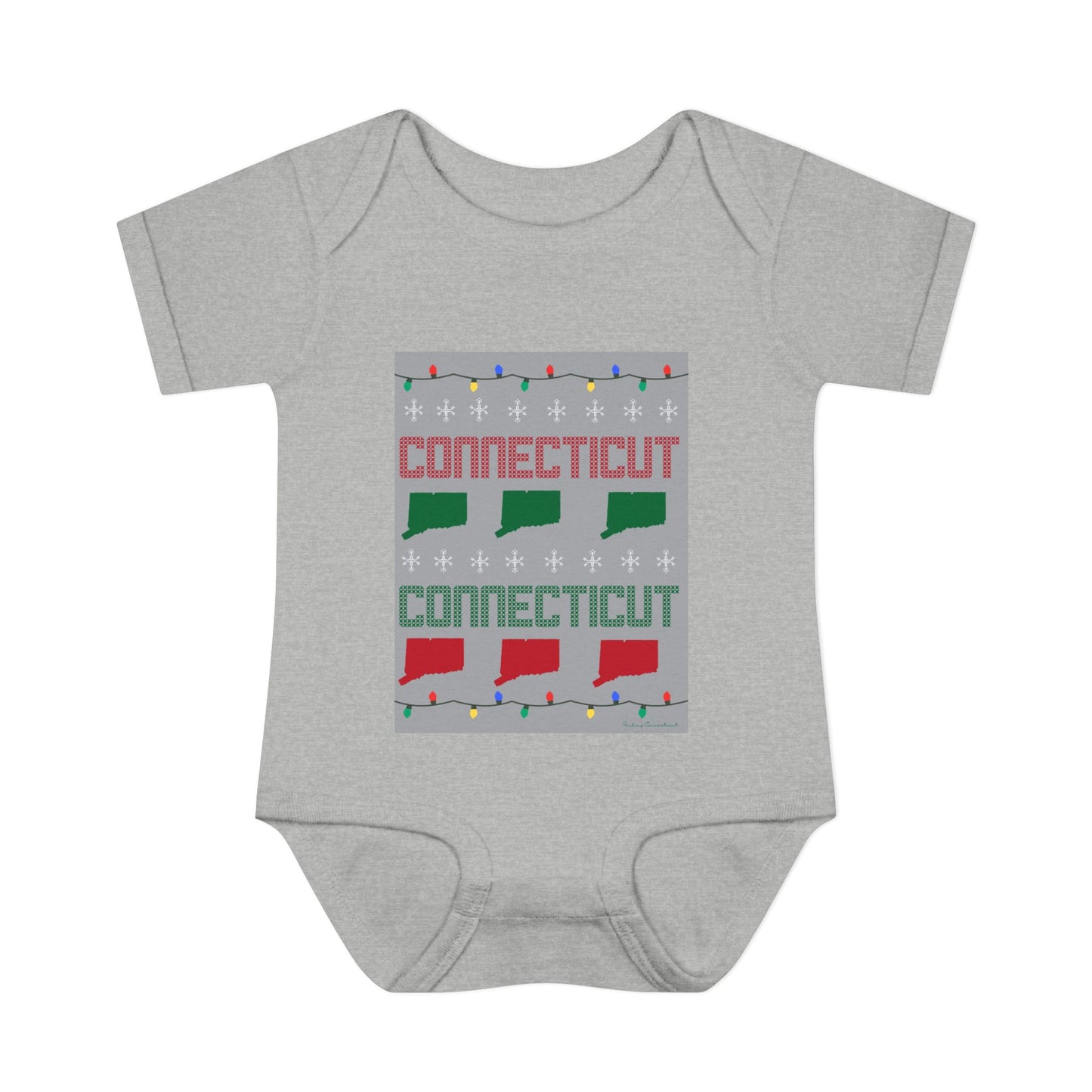 Connecticut Ugly Holiday Infant Baby Rib Bodysuit