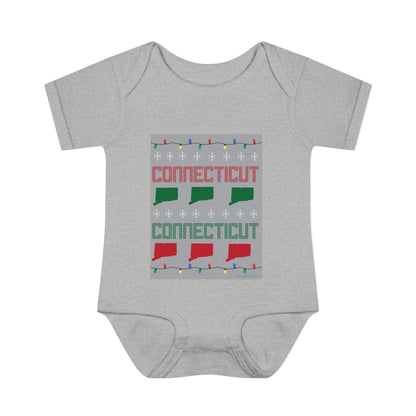 Connecticut Ugly Holiday Infant Baby Rib Bodysuit