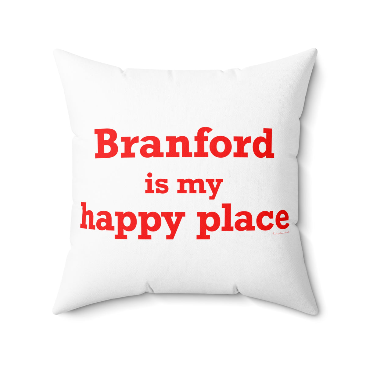Branford is My Happy Place Polyester Square Pillow