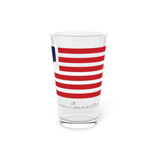 Durham Connecticut Flag Pint Glass, 16oz