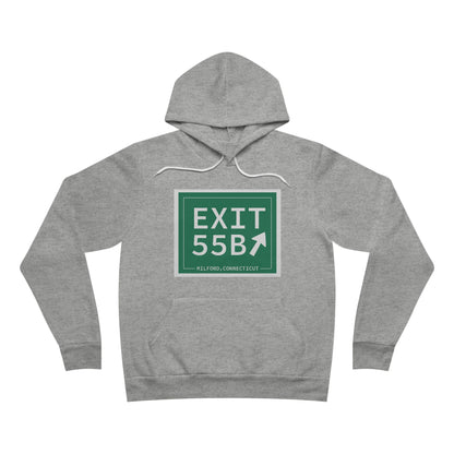 Vintage Exit 55B WCP Sign Unisex Sponge Fleece Pullover Hoodie