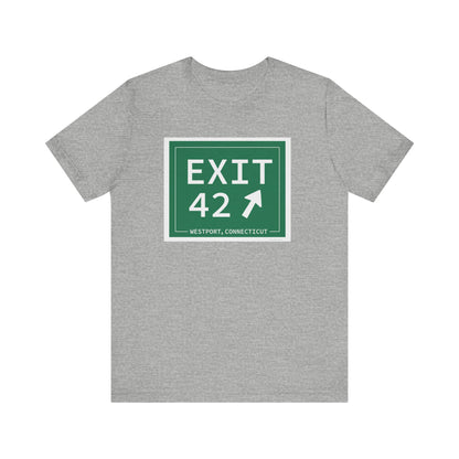 Vintage Exit 42 Merritt Parkway Sign Unisex Jersey Short Sleeve T-Shirt