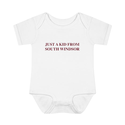 Just a kid from South Windsor Infant Baby Rib Bodysuit