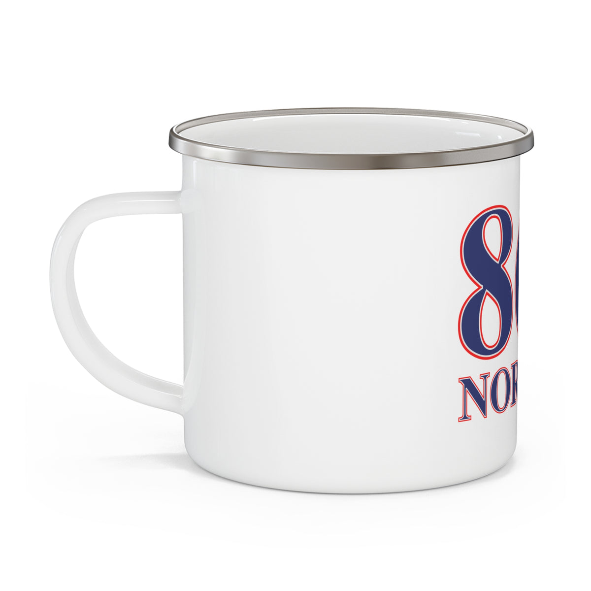 860 Norwich Red, White & Blue Enamel Camping Mug