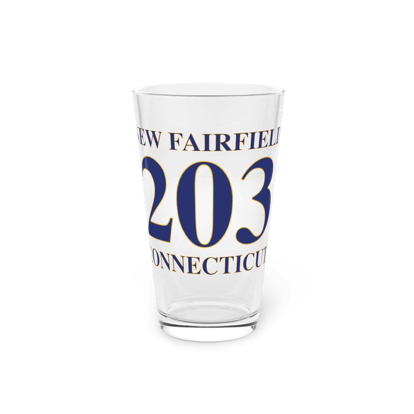 New Fairfield 203 Connecticut  Pint Glass, 16oz