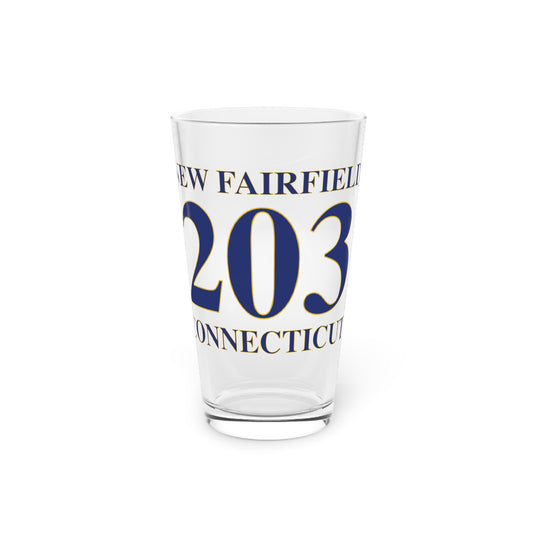 New Fairfield 203 Connecticut  Pint Glass, 16oz