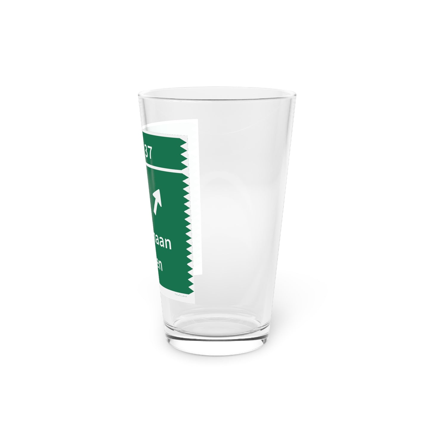 Vintage Merritt Parkway Exit 37 Sign Pint Glass, 16oz