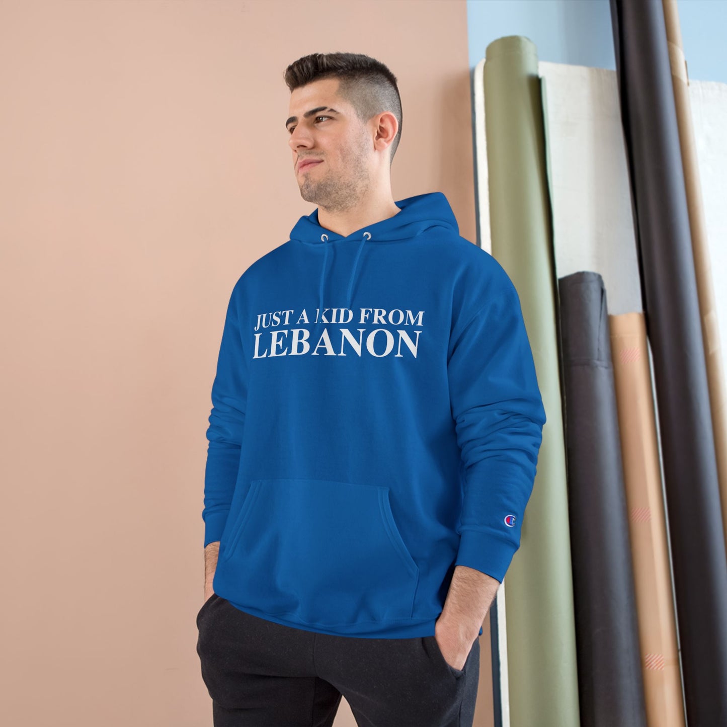 Just a kid from Lebanon Champion Hoodie