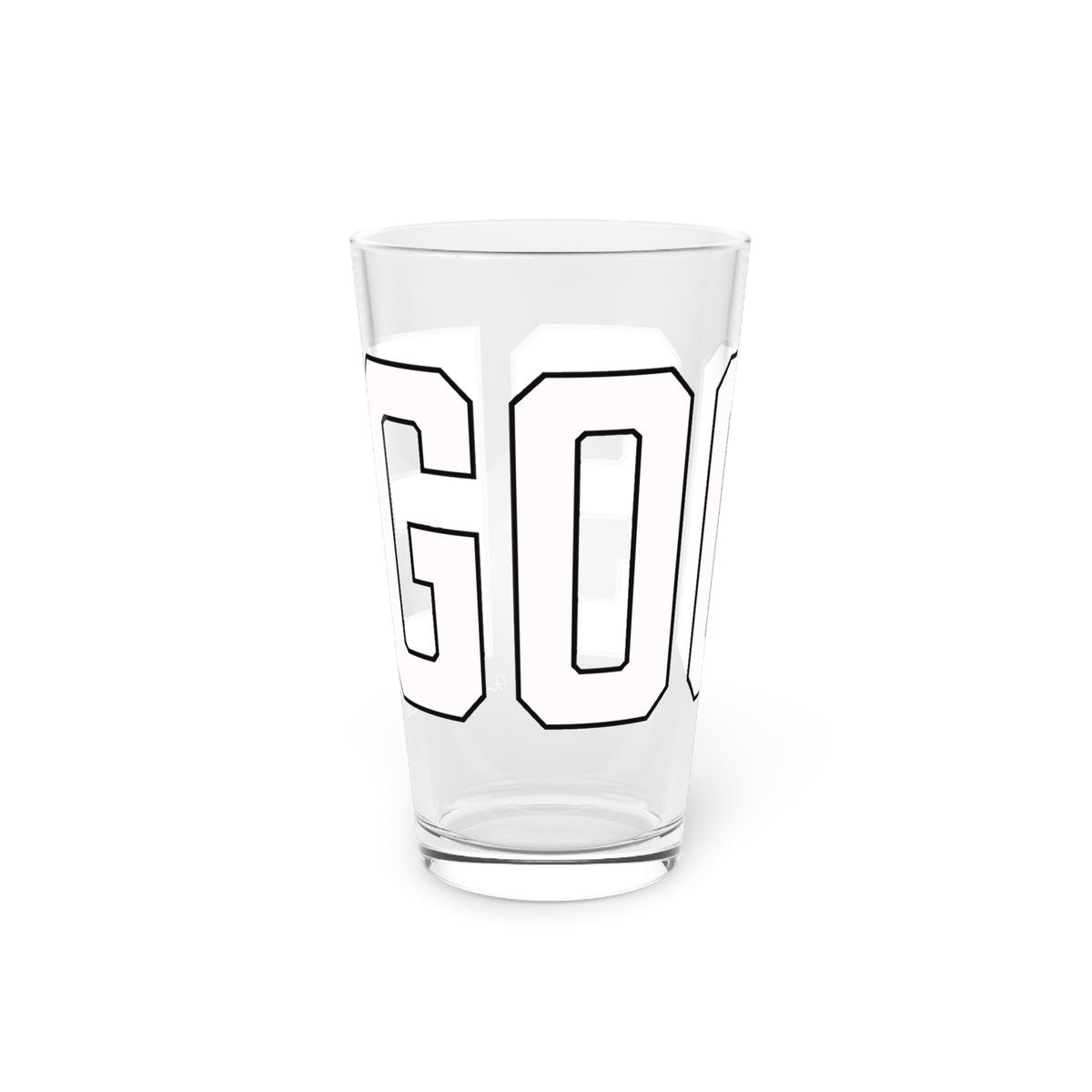 Goose Zip Code White & Black Pint Glass, 16oz