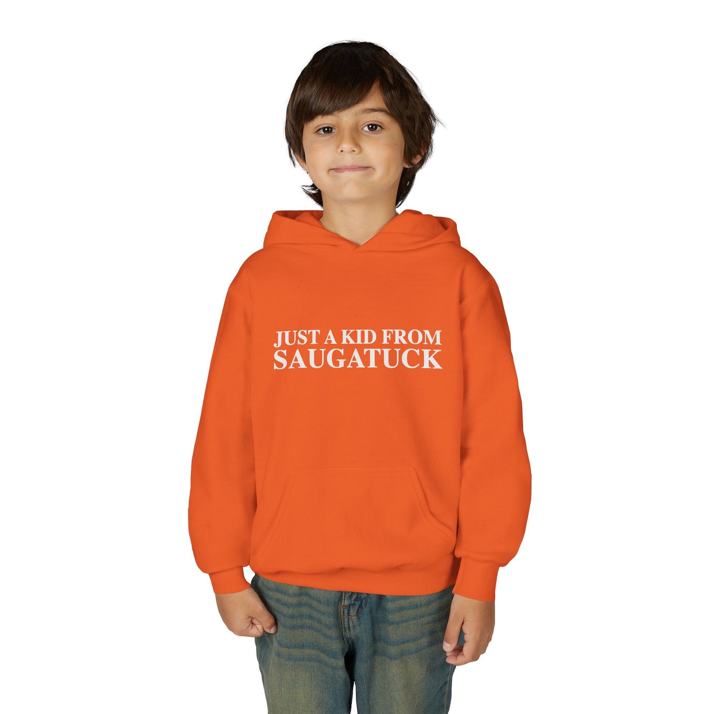Just a kid from Saugatuck Youth Heavy Blend Hooded Sweatshirt