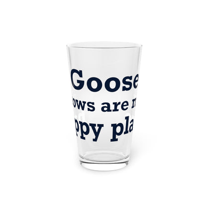 Goose Shows Are My Happy Place - Blue Pint Glass, 16oz