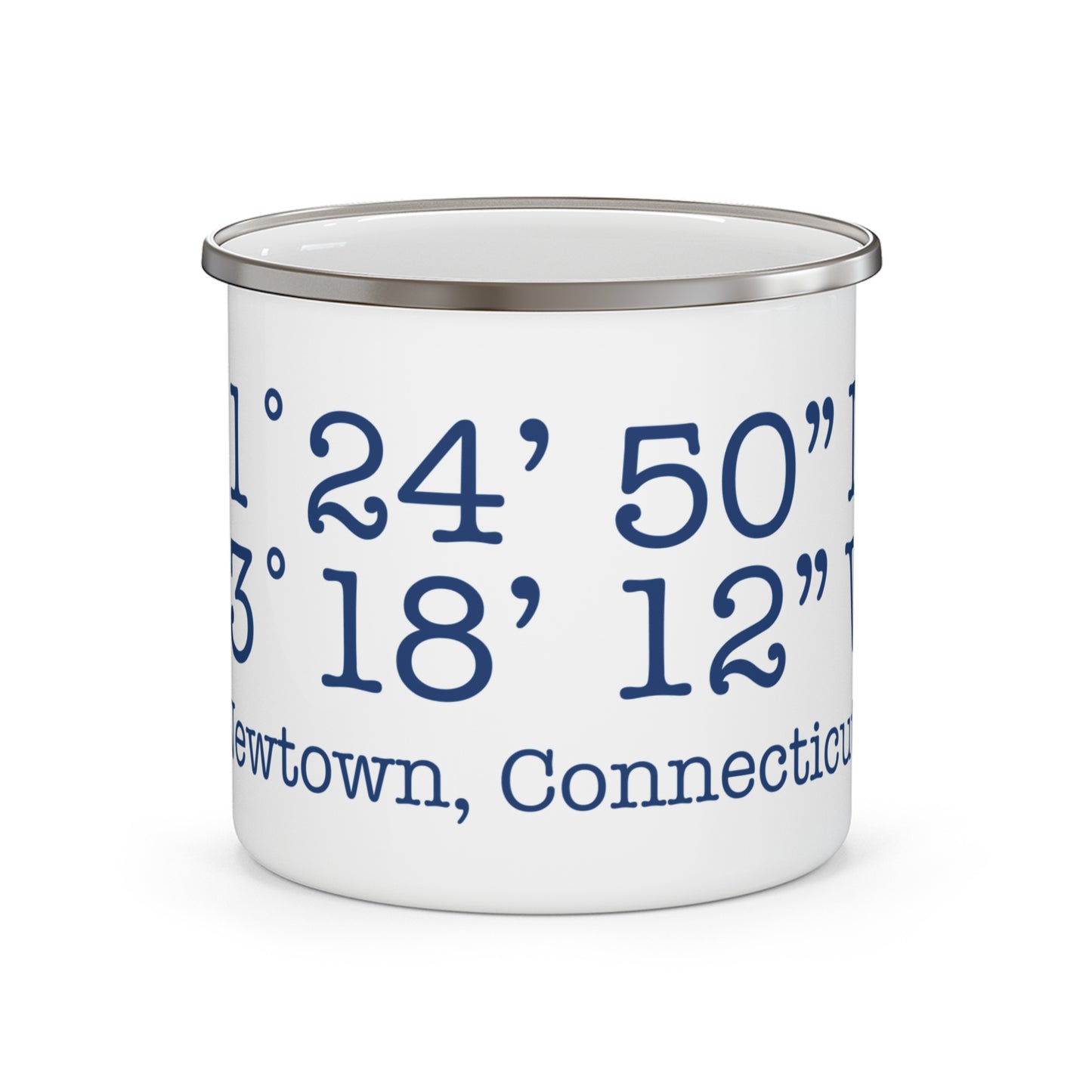 Newtown Coordinates Enamel Camping Mug