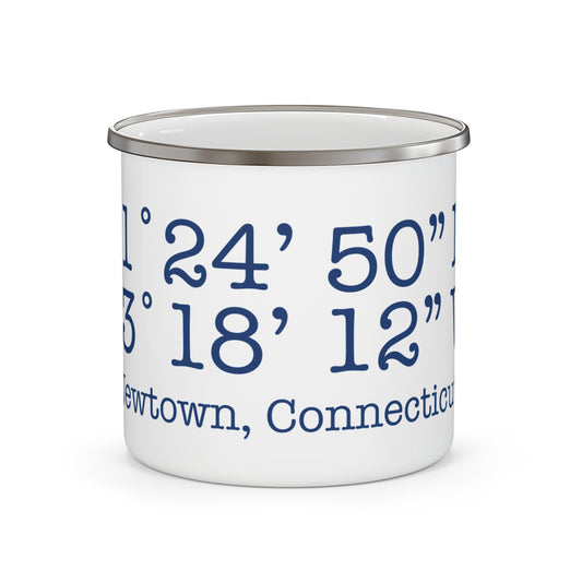 Newtown Coordinates Enamel Camping Mug