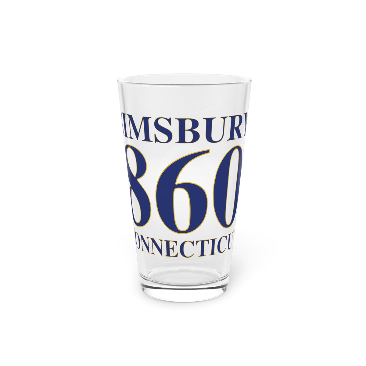 Simsbury 860 Connecticut Pint Glass, 16oz