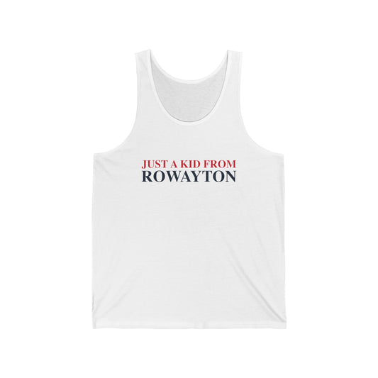Just a kid from Rowayton Unisex Jersey Tank Top