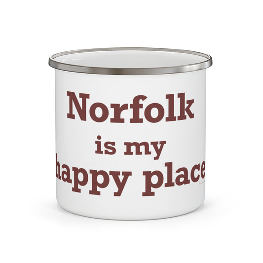 Norfolk is My Happy Place Enamel Camping Mug