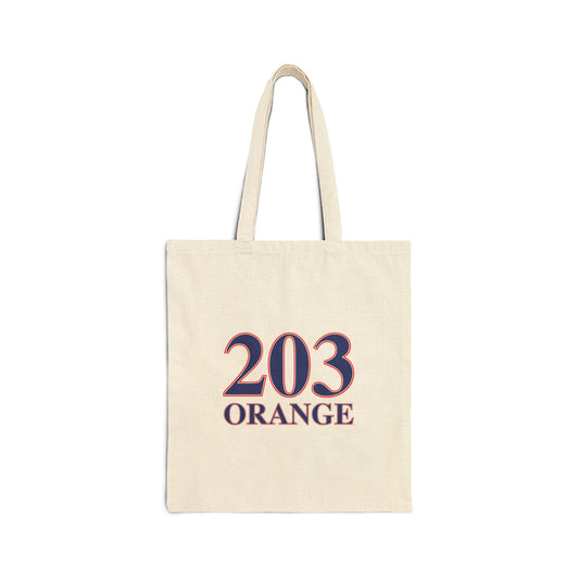 203 Orange Red White & Blue Cotton Canvas Tote Bag