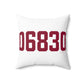 06830 - Greenwich Connecticut Zip Code  Spun Polyester Square Pillow