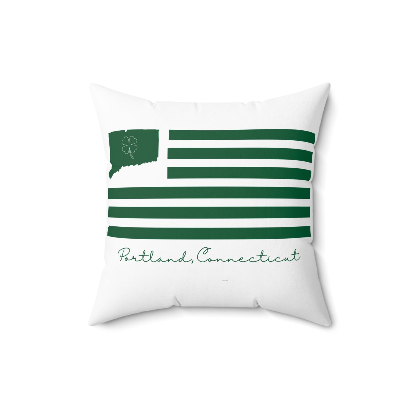 Portland Connecticut St. Patrick’s Day Flag Spun Polyester Square Pillow