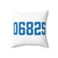 06825 Fairfield Connecticut Zip Code Spun Polyester Square Pillow