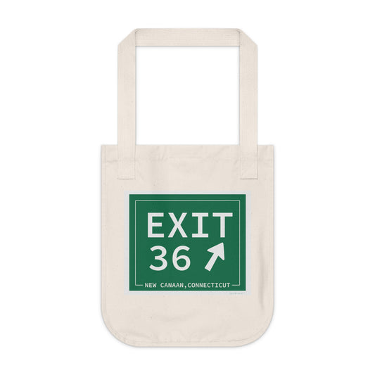 Vintage Exit 36 Merritt Parkway Sign Organic Canvas Tote Bag