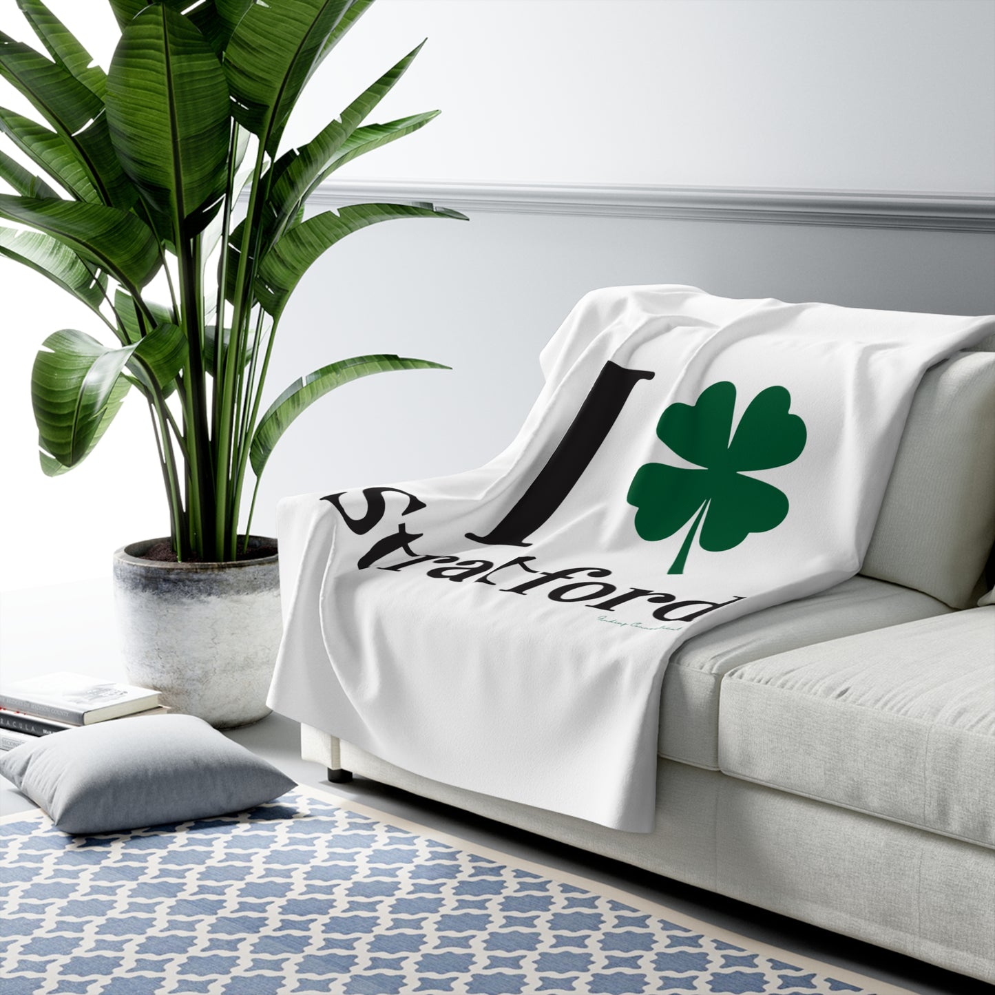 I Clover Stratford Sherpa Fleece Blanket