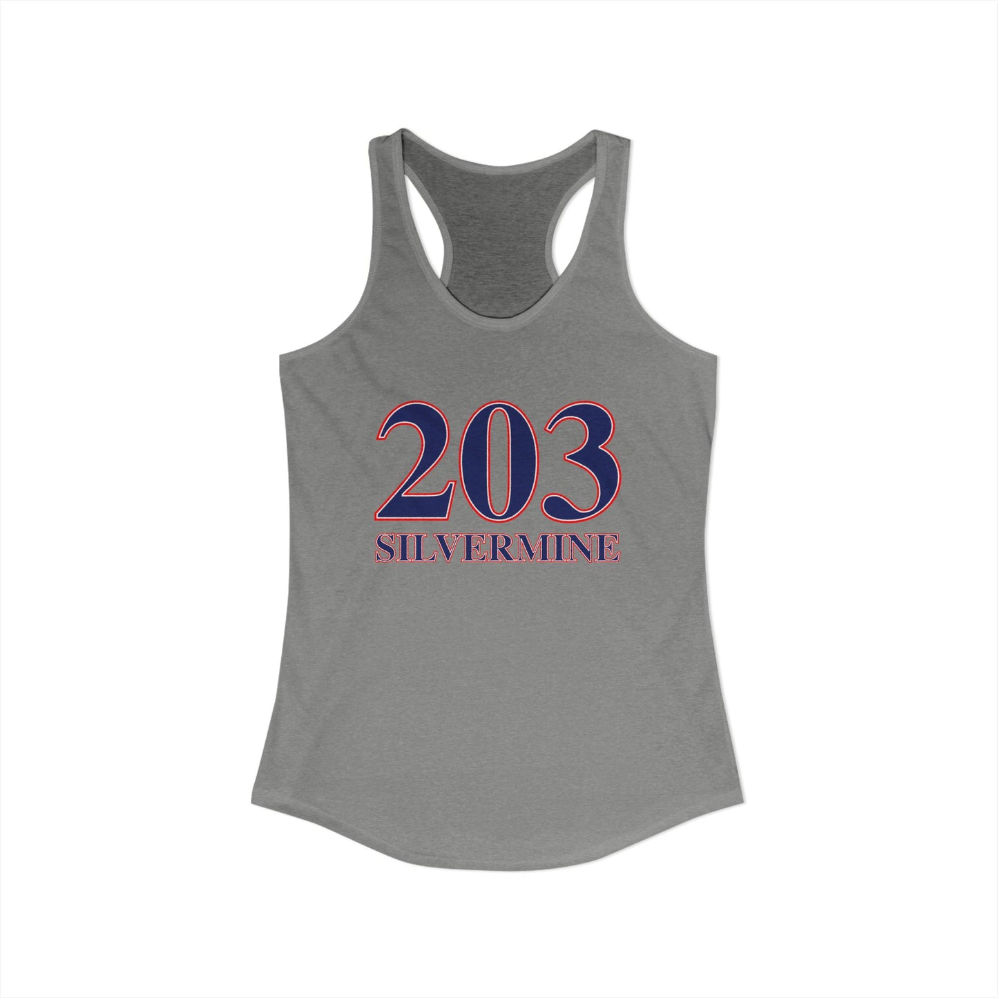 203 Silvermine Red, White & Blue Women's Ideal Racerback Tank Top