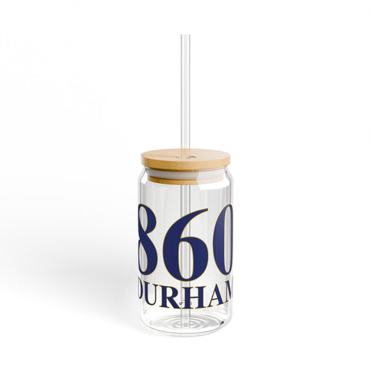 860 Durham Glass Can with Straw and Lid, 16oz