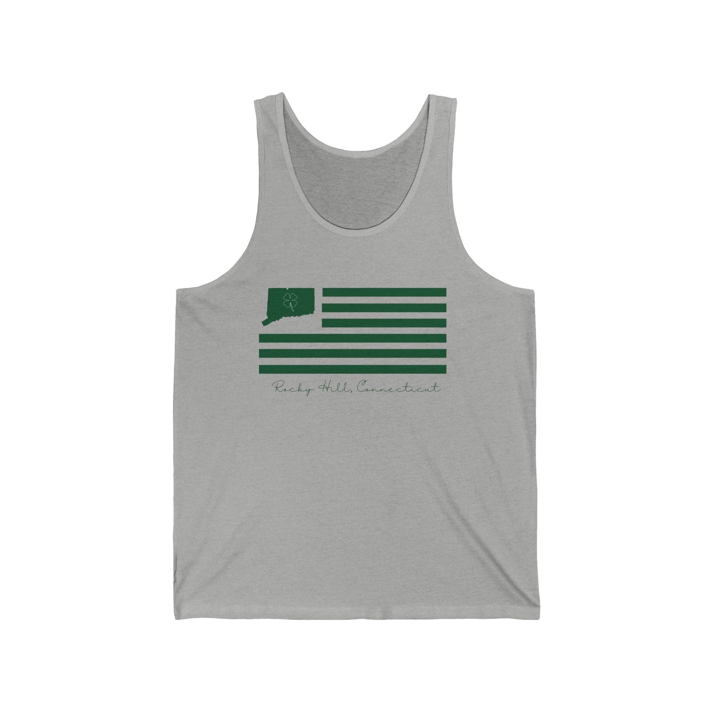 Rocky Hill Connecticut St Patrick’s Day Flag Unisex Jersey Tank Top