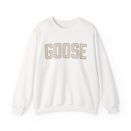 Goose Zip Code Cream & Purple Unisex Heavy Blend™ Crewneck Sweatshirt