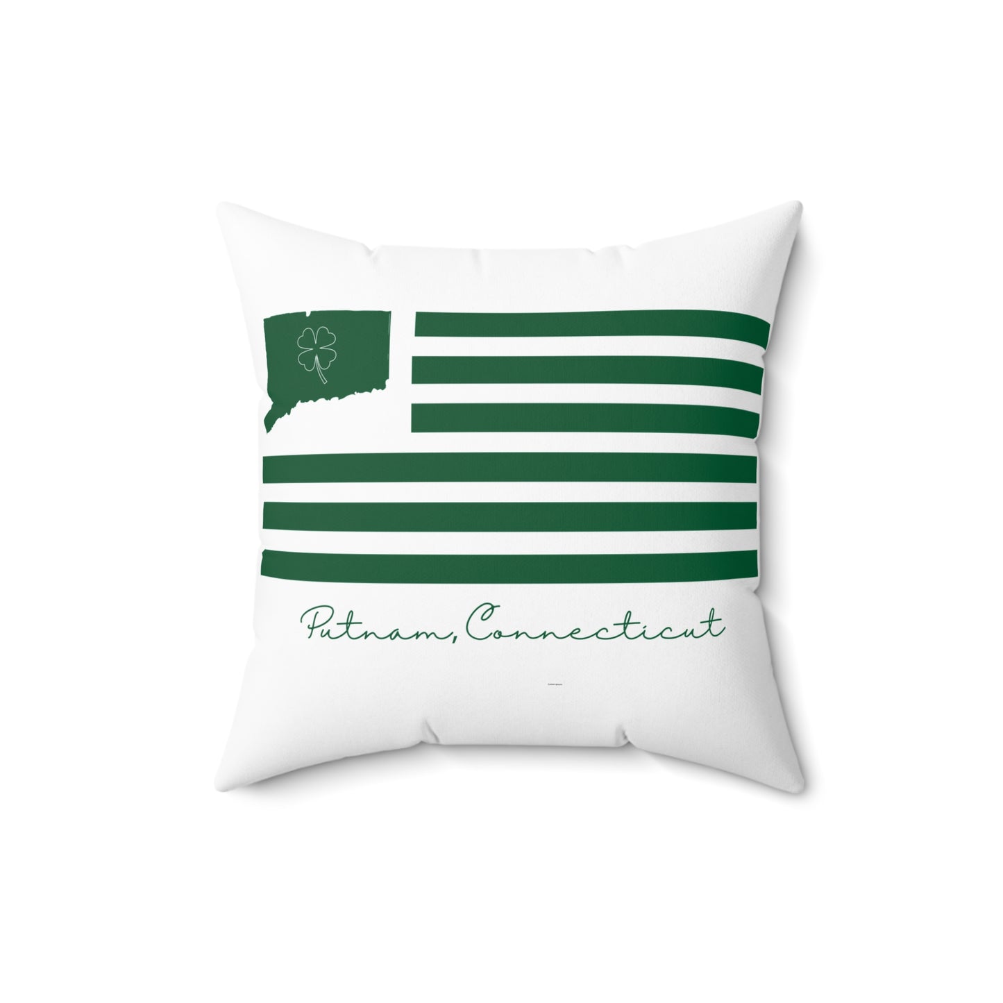 Putnam Connecticut St. Patrick’s Day Flag Spun Polyester Square Pillow