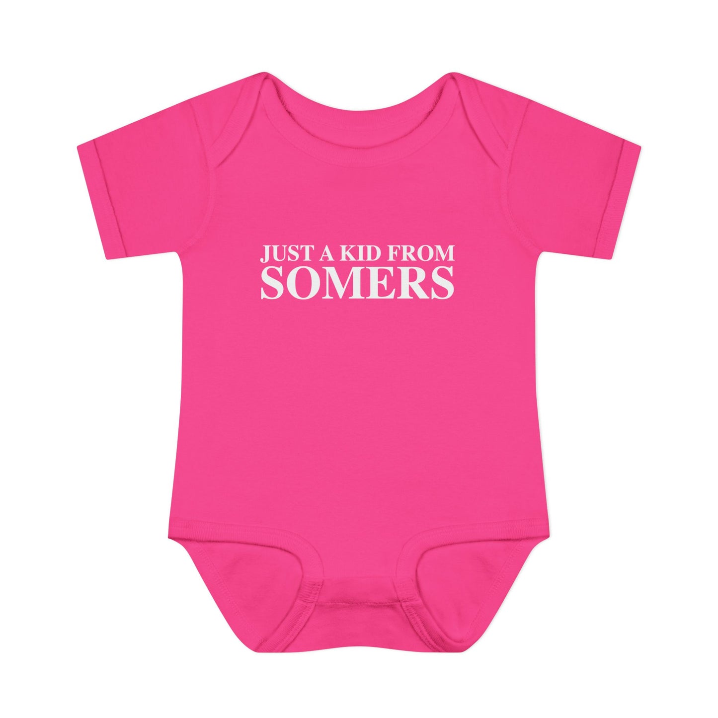 Just a kid from Somers Infant Baby Rib Bodysuit