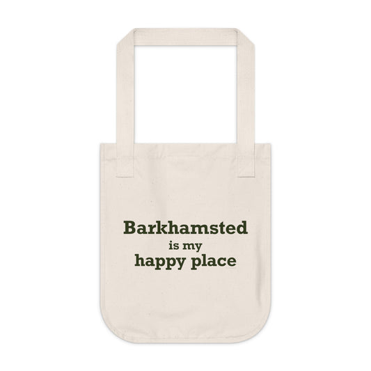 Barkhamsted is my Happy Place Organic Canvas Tote Bag