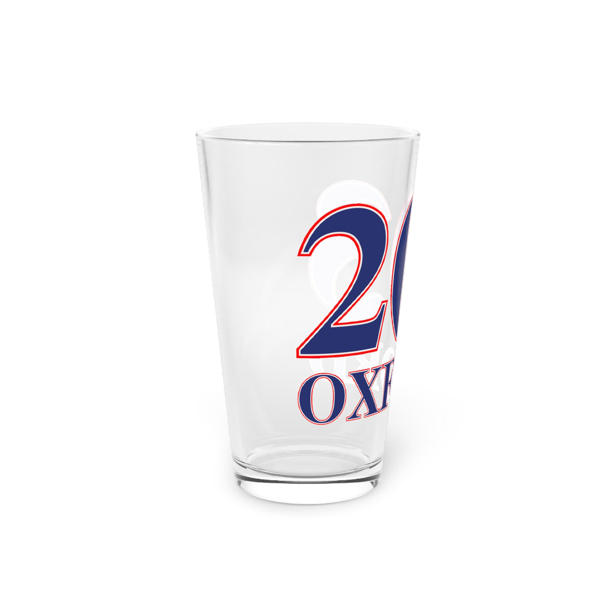 Oxford Red, White & Blue Pint Glass, 16oz