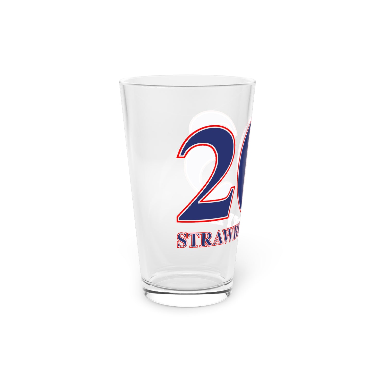 203 Strawberry Hill Red, White & Blue Pint Glass, 16oz