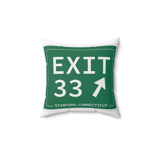 Vintage Exit 33 Merritt Parkway Sign Spun Polyester Square Pillow